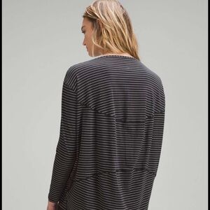 lululemon athletica Back in Action Top Black and White Striped